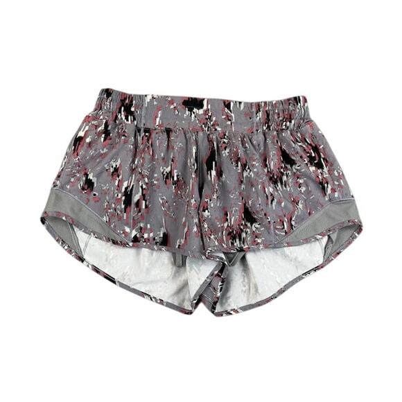 lululemon athletica Pants - Lululemon Shorts Womens 6 Gray Speed Up Low Rise‎ Lined Floral Running Workout